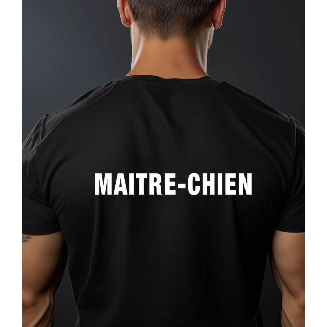 TEE SHIRT NOIR MC IMPRIME MAITRE CHIEN -Patrol Equipement