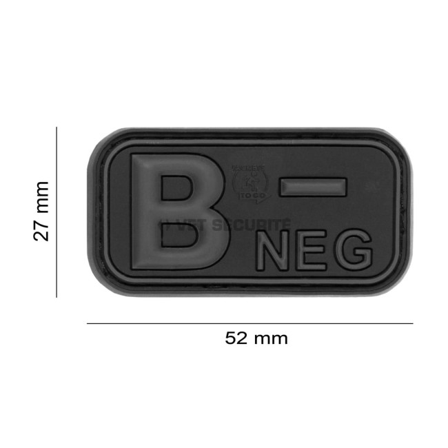 Patch en gomme groupe sanguin B- Blackops - JTG