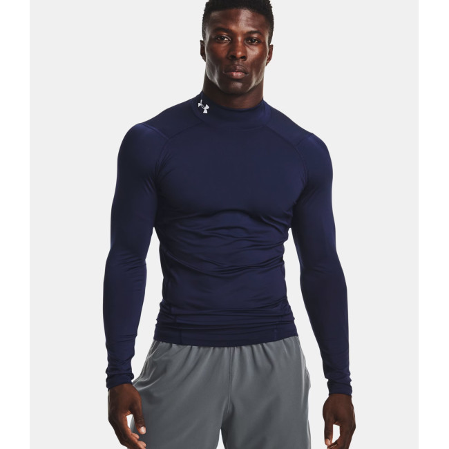 Haut à manches longues et col montant HeatGear® Armour pour homme - Bleu Marine - Under Armour