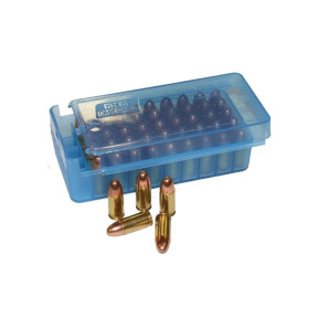 Munitionsbox mit Schieber für 50 Patronen 50-45 Transparent Blau - MTM Case-Gard