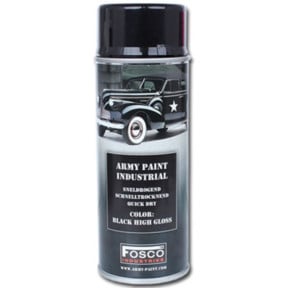 Militärische Sprühfarbe Schwarz Glänzend 400 ml - Fosco Industries