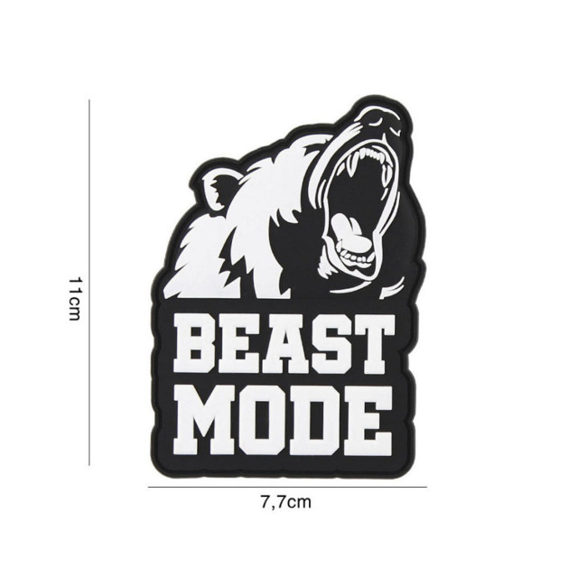 Naszywka 3D PVC Beast mode czarna - 101 Inc