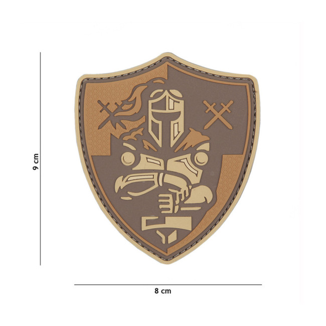 Naszywka 3D PVC Tarcza rycerska brązowa - 101 Inc