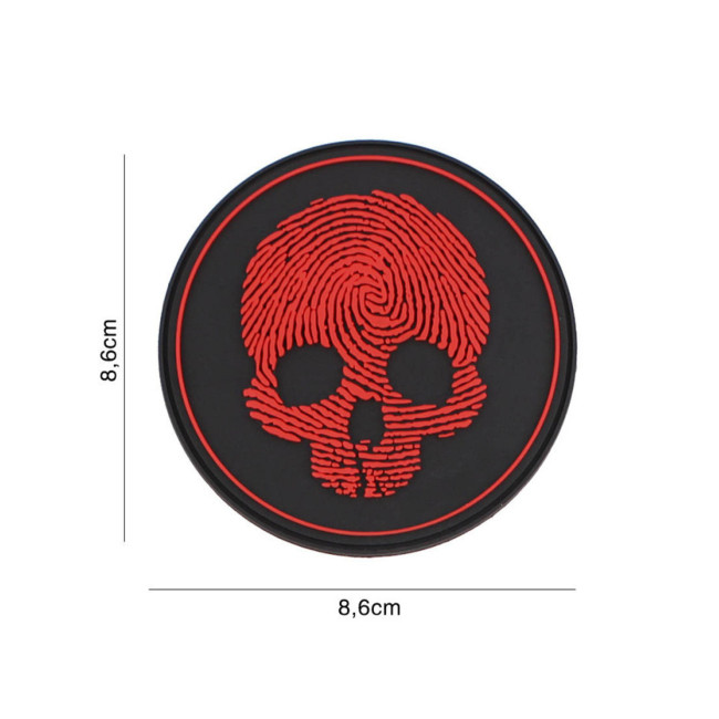 3D PVC Patch Schädel Fingerabdruck rot - 101 Inc