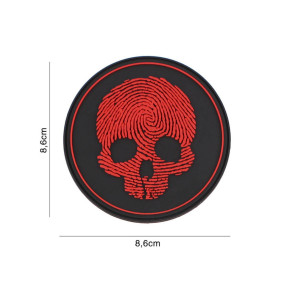 Patch 3D PVC Crâne empreinte digitale rouge - 101 Inc