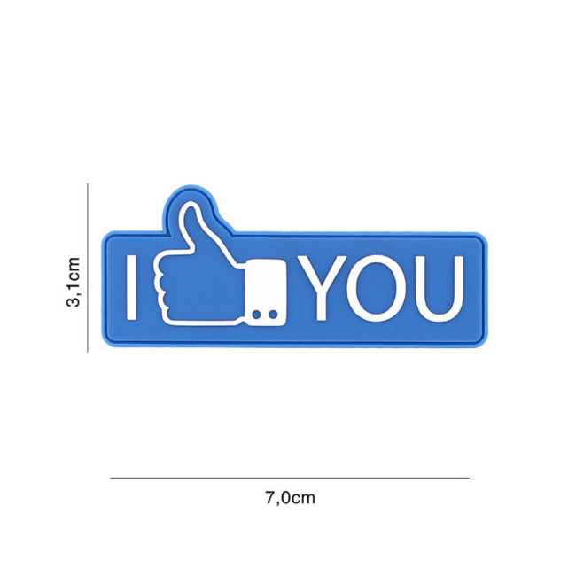 Patch 3D PVC I like you Bleu - 101 Inc