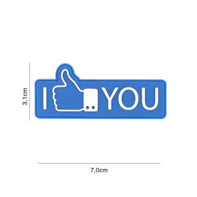 Patch 3D PVC I like you Bleu - 101 Inc