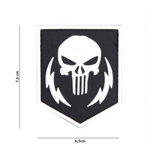 Patch 3D PVC Punisher Thunder Strokes blanc - 101 Inc