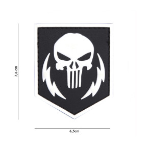 Patch 3D PVC Punisher Thunder Strokes blanc - 101 Inc