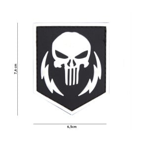 Patch 3D PVC Punisher Thunder Strokes blanc - 101 Inc