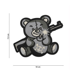 Patch 3D PVC Terror Teddy - Grijs - 101 Inc