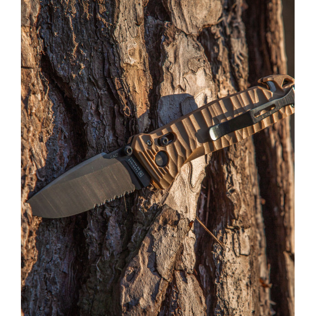 Couteau de poche Cac® S200 serration PA6 Vengeur Edition tan - TB Outdoor