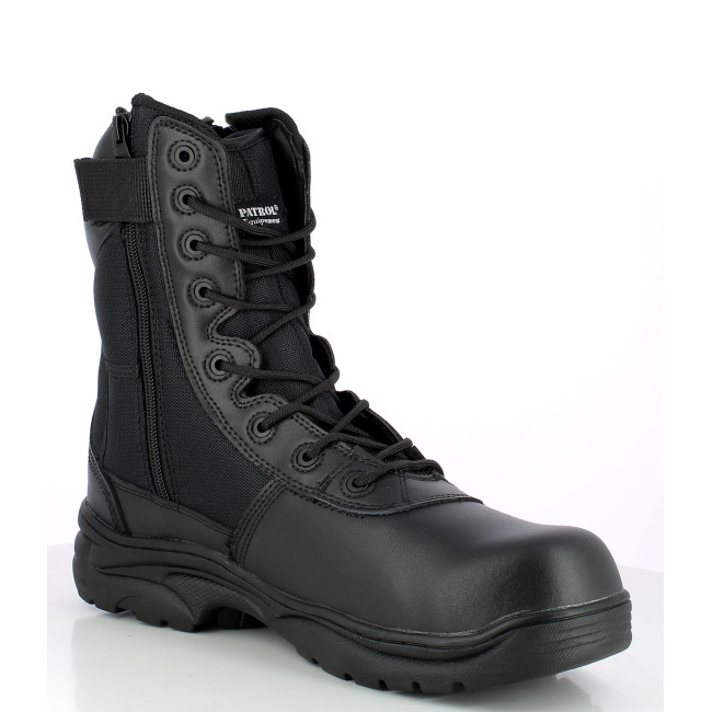 Schwarze Poly-Leder Ranger Stiefel - Patrol Equipement