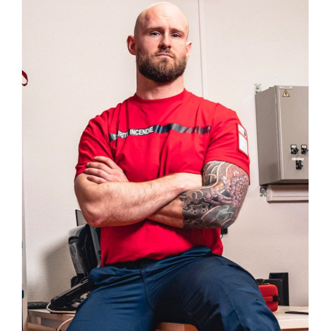 T-shirt Sécu-One bezpieczeństwo pożarowe czerwony - A10 Equipment