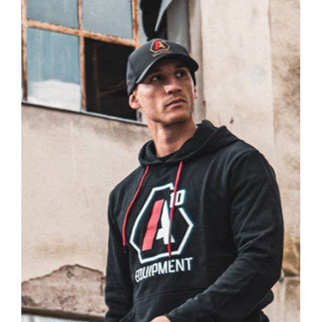 Casquette Stretch Fit A10 noir logos tan / rouge - A10 Equipment
