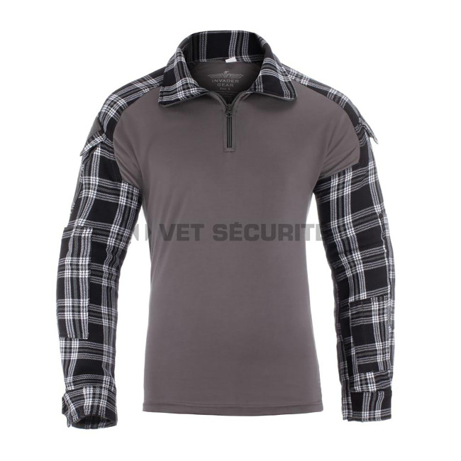 Kampfhemd aus Flanell Schwarz - Invader Gear