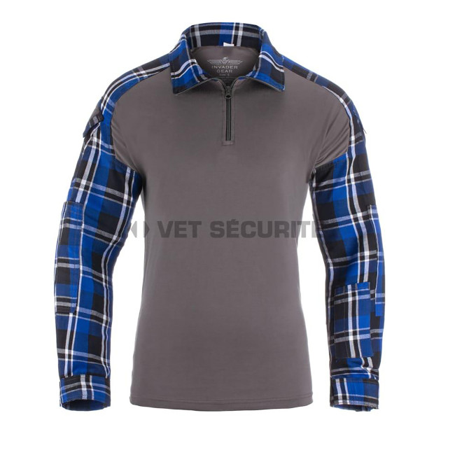 Chemise de combat en flanelle Blue - Invader Gear