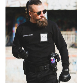 Veiligheid Sweatshirt Zwart met groot matrikelnummer venster - CityGuard