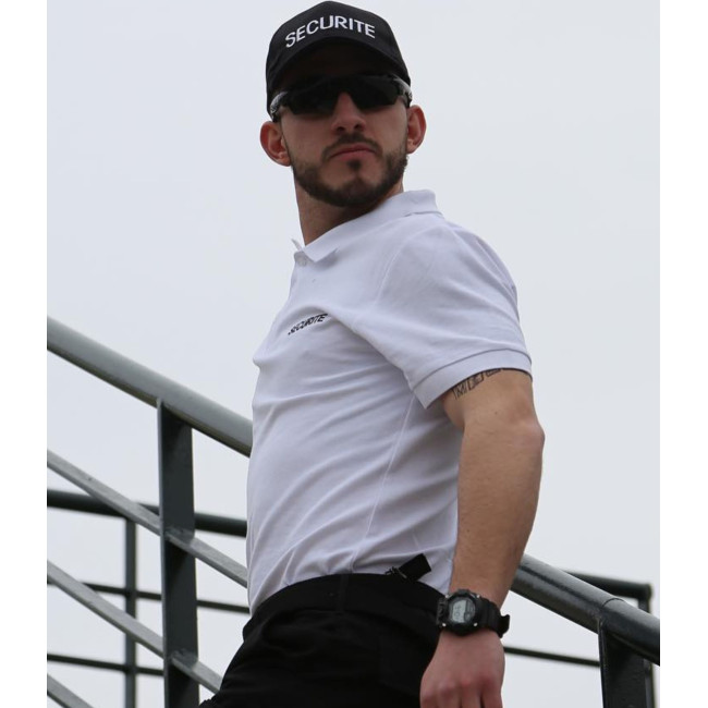 Polo coton Sécurité Blanc - CityGuard