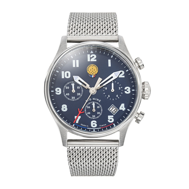 Coffret Montre édition spéciale BIG NINE bracelet acier ou cuir - Patrouille de France
