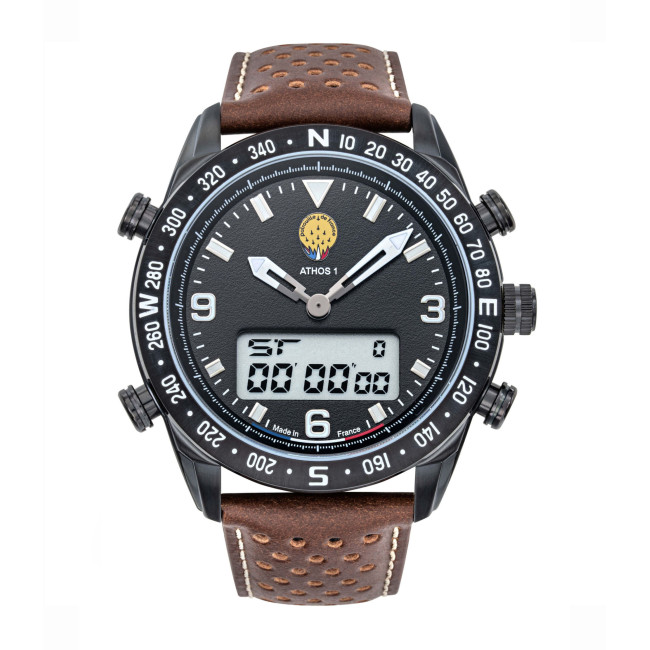 Montre ATHOS 1 bracelet cuir foncé - Patrouille de France