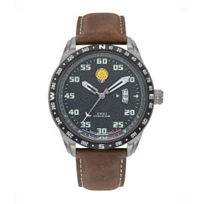 Montre ATHOS 2 bracelet cuir foncé - Patrouille de France