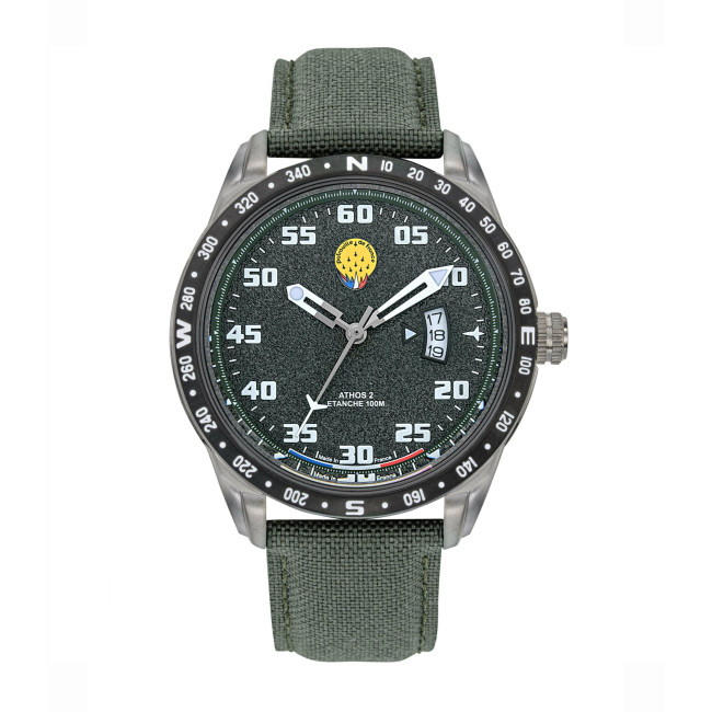 Montre ATHOS 2 bracelet nylon vert - Patrouille de France