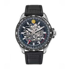 ATHOS 5 Uhr mit schwarzem Lederarmband - Patrouille de France