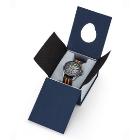 ATHOS 5 Uhr mit schwarzem/orangem Silikonarmband - Patrouille de France