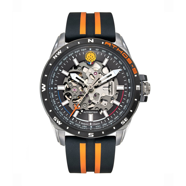 Montre ATHOS 5 bracelet silicone noir/orange - Patrouille de France