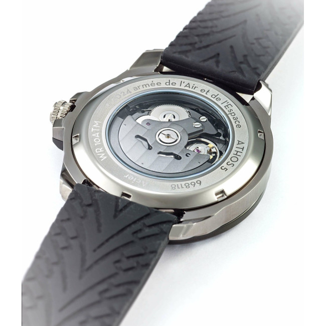 ATHOS 5 horloge zwart/oranje siliconen armband - Patrouille de France