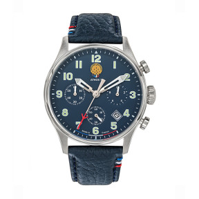 ATHOS 7 Uhr mit blauem Lederarmband - Patrouille de France