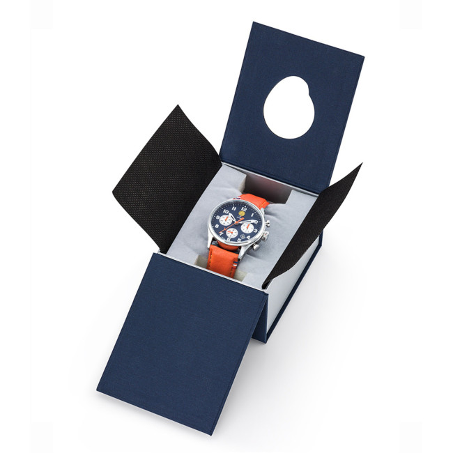 Montre ATHOS 7 bracelet cuir orange - Patrouille de France