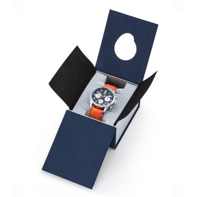 Montre ATHOS 7 bracelet cuir orange - Patrouille de France