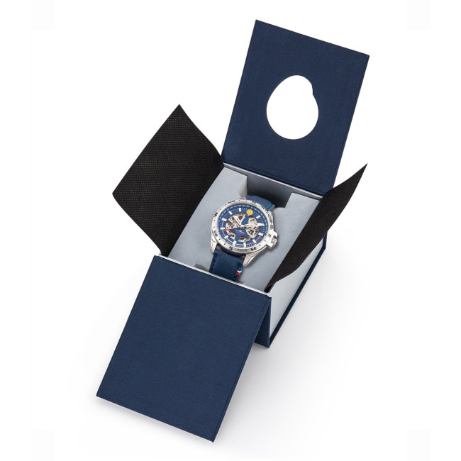 ATHOS 8 horloge blauwe leren armband en blauwe wijzerplaat - Patrouille de France