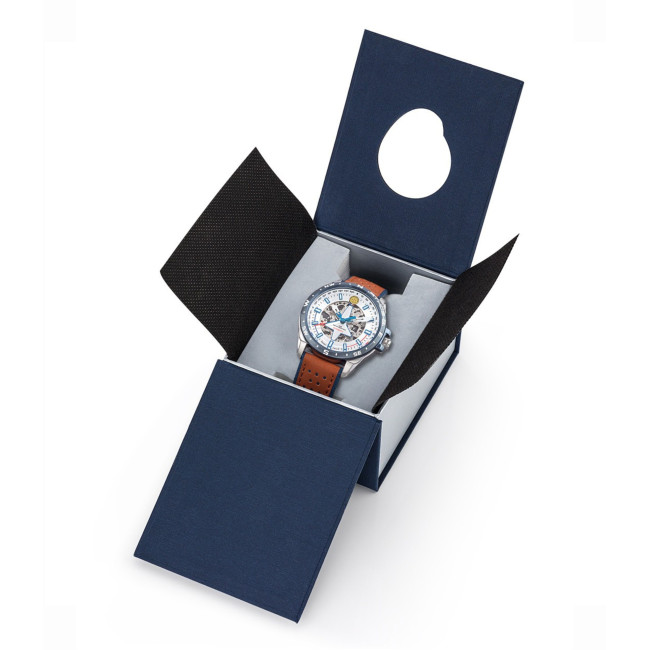 ATHOS 8 horloge leren armband en witte wijzerplaat - Patrouille de France