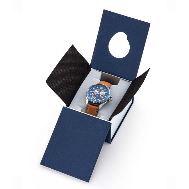 ATHOS 8 horloge leren armband en blauwe wijzerplaat - Patrouille de France