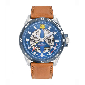 Montre ATHOS 8 bracelet cuir et cadran bleu - Patrouille de France