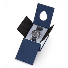 Montre ATHOS 8 bracelet cuir noir et cadran noir - Patrouille de France