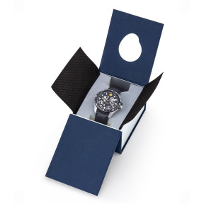 Montre ATHOS 8 bracelet cuir noir et cadran noir - Patrouille de France