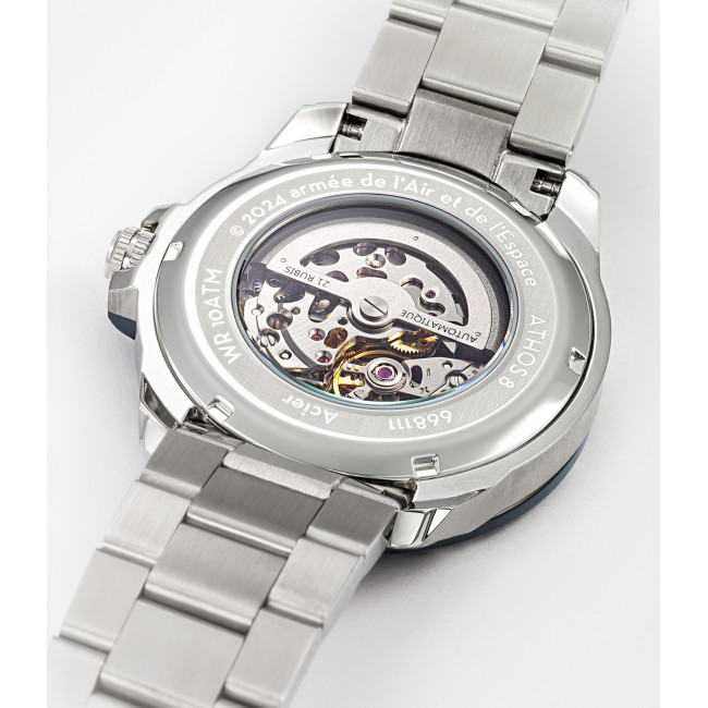Montre ATHOS 8 bracelet métal et cadran blanc - Patrouille de France