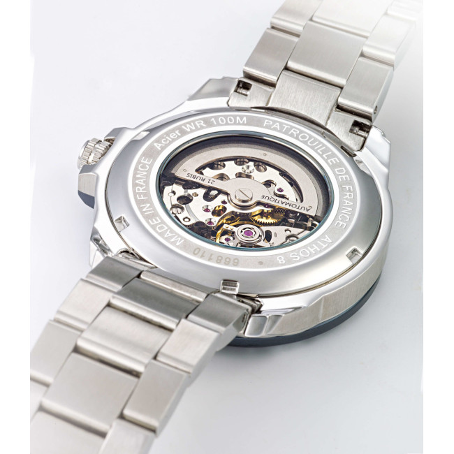Montre ATHOS 8 bracelet métal et cadran bleu - Patrouille de France