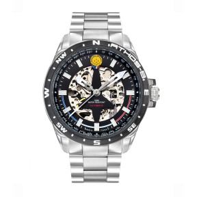 ATHOS 8 Uhr mit Metallarmband und schwarzem Zifferblatt - Patrouille de France