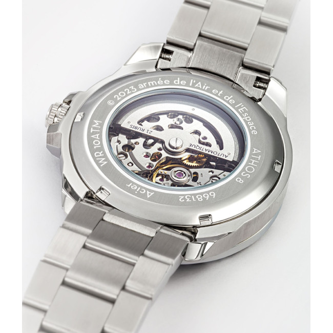 ATHOS 8 Uhr mit Metallarmband und schwarz/grauem Zifferblatt - Patrouille de France