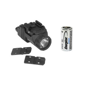 Compacte zaklamp voor handwapen met korte rail 650 lumen met strobe 1 CR123 - Nightstick