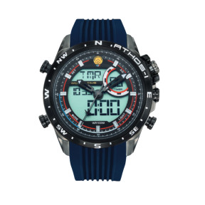 Montre homme chrono alarme ATHOS 1 bleu marine - Patrouille de France