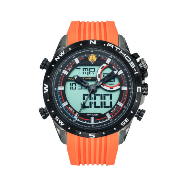 Herenhorloge chrono alarm ATHOS 1 oranje - Patrouille de France