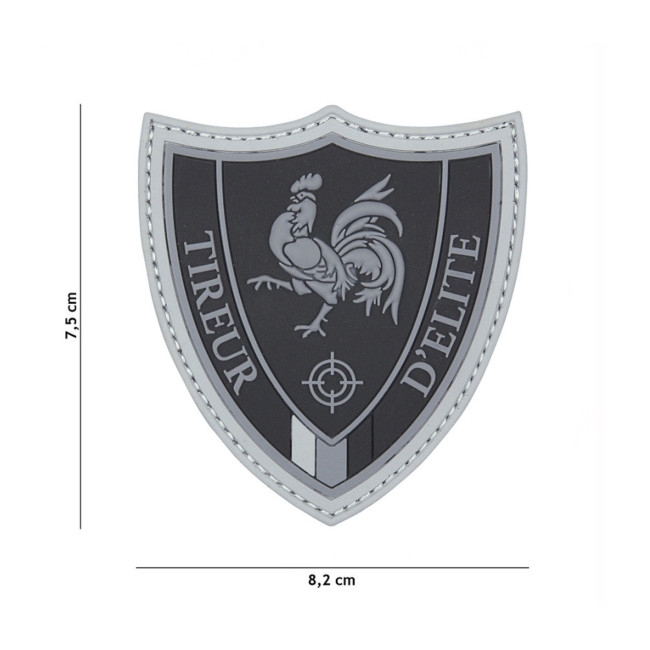 Parche francotirador en 3D PVC - gris - 101 Inc