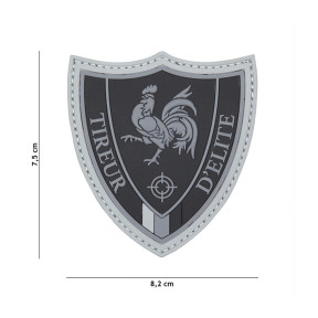 Patch tireur d'élite en 3D PVC - gris - 101 Inc