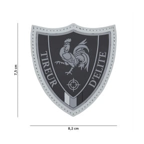 Patch tireur d'élite en 3D PVC - gris - 101 Inc
